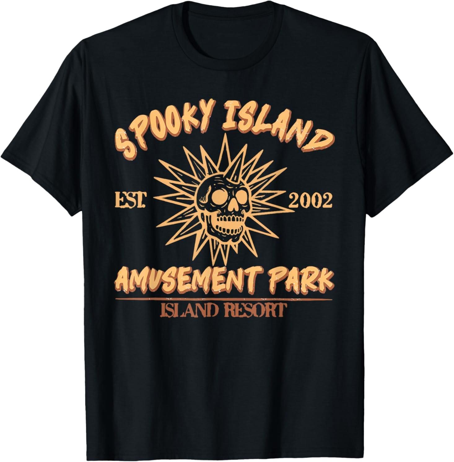 Spooky Island Est 2002 Amusement Park Skull T-Shirt S