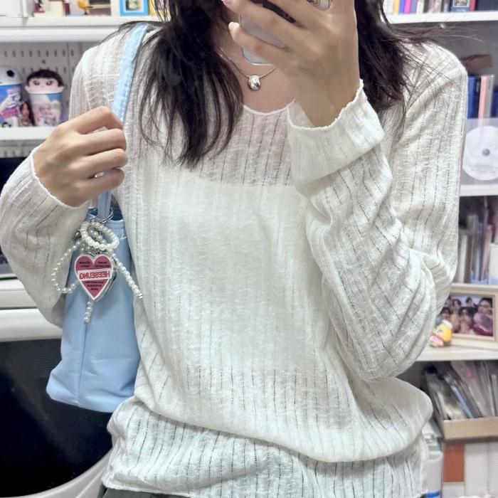 

Blouse Women s Long Sleeve Loose Lazy T-Shirt Sweet Spice Girl Top XL абрикосовий