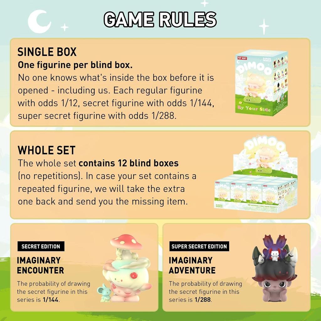 POP MART DIMOO by Your Side Series Figures, 1 PCs DIMOO Blind Box Figures, Holiday Birthday Gifts