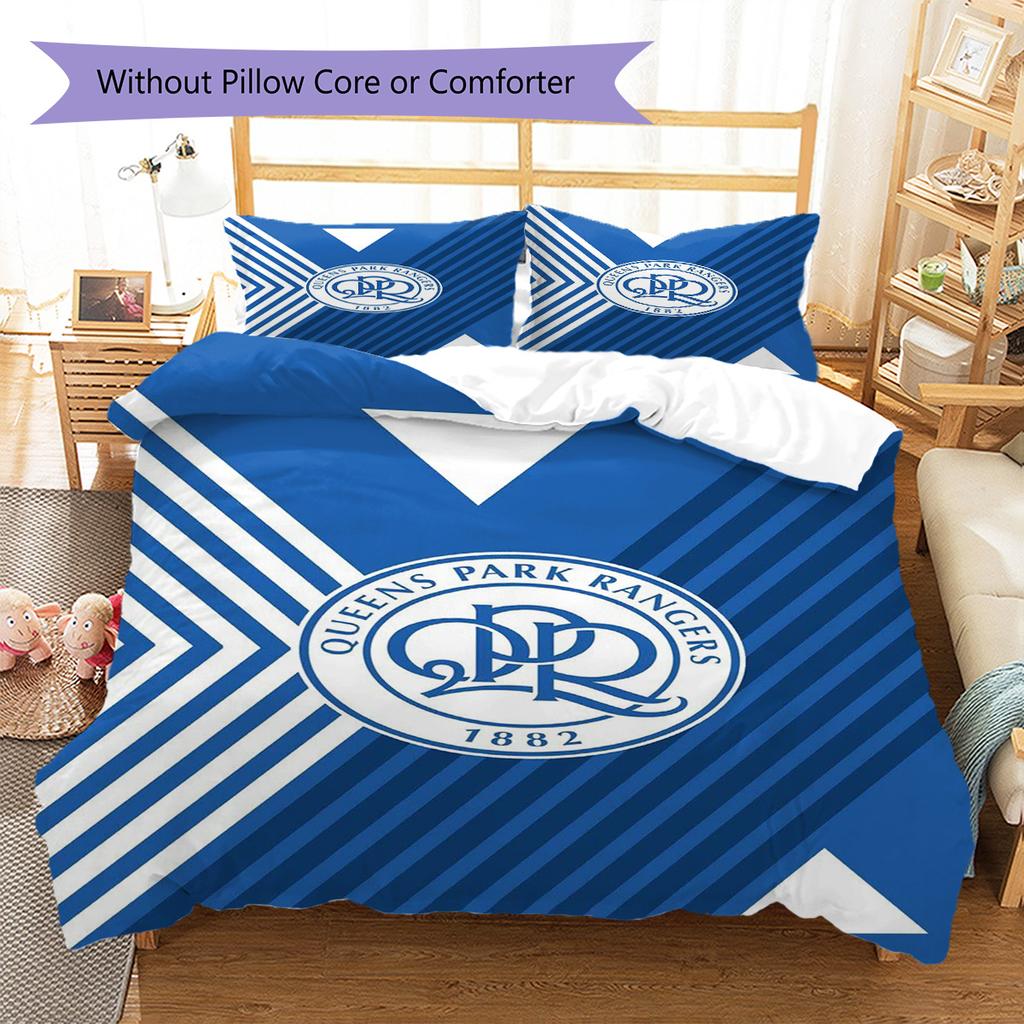 Set Biancheria da Letto con Fantasia Queens Park Rangers fc Copripiumino Federa Decorazione per la Casa Regalo (1 * copripiumino + 2 * federa, senza nucleo)