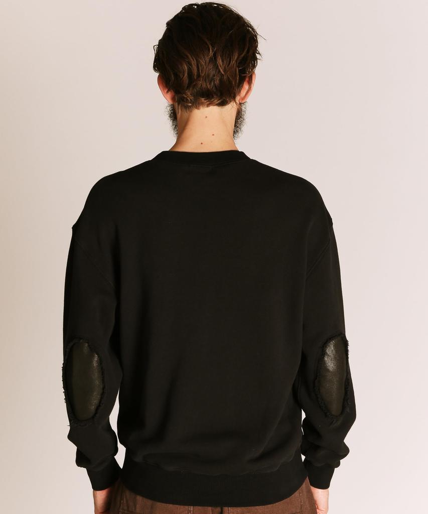 Schott Leather Elbow Patch Sweatshirt, Men's, Size XL, 010, Black, 782-5232007