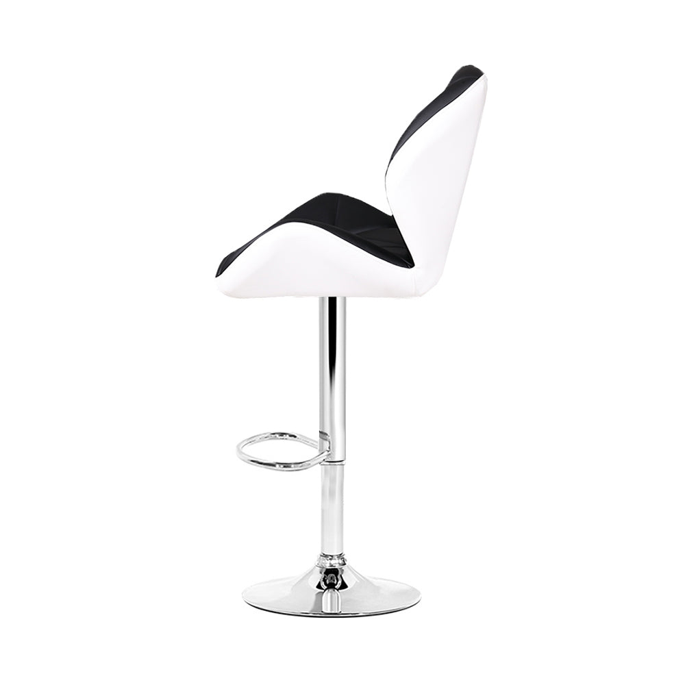 Benches Bar Stools Artiss Set Of 2 Kitchen Bar Stools White, Black And Chrome