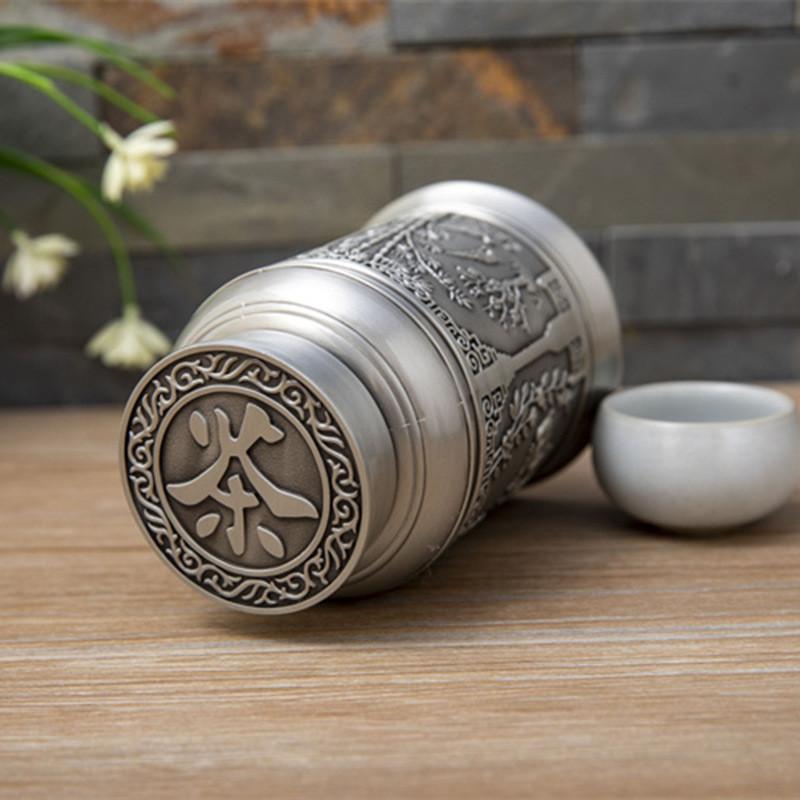 Vintage Chinese Style Flowers and Birds Tea Tin Cans Canister Metal Jar for storing all kinds of tea Kitchen Dining Decoration