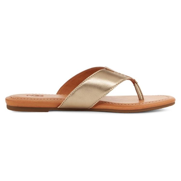 UGG Leather Stylish Sandal Women's Metallic 1142178-GLDM
