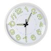 12in Quartz Clock Night Light Non Ticking Silent Wall Clock White Frame for Indoor Bedroom Living