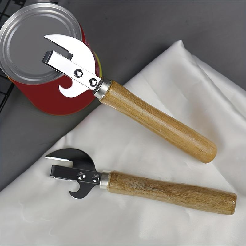 6Pcs Wooden Handle Multifunctional Can Opener Set - with Can Knife, Beer & Wine Opener for Kitchen & Camping