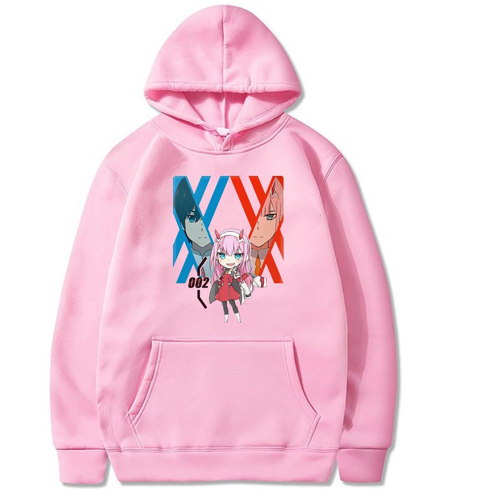 Japanese Anime Darling In The Franxx Zero Two Hoodies Women Men Long Sleeve Sweatshirts Unisex Cool Streetwear Clothing