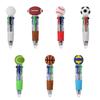 10/20/30 Stuks 4-Kleuren Cartoon Sportbal Ontwerp Balpen Set Klaslokaal Prijs Voor Studenten En Kantoor Gebruik