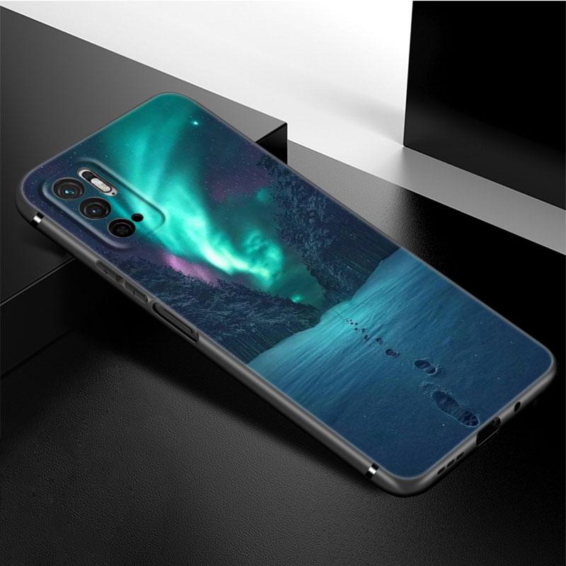 Landscape Winter Light Snow Phone Case For Xiaomi Redmi Note 11 10 9 8 Pro 11T 5G 10T 10S 9S 9T 9i 9C 9A 8T Soft TPU Black Cover