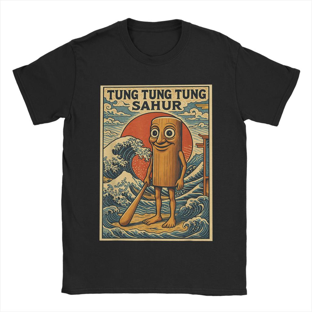Women Men Humor Tung Tung Tung Sahur Funny Meme Italian TShirts for Men  Awesome 100 Cotton Tee Shirt Short Sleeve T Shirt
