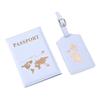 2024 Trendy PU Map Passport Protector & Luggage Tag Set