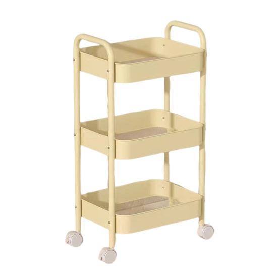 

Стеллаж для хранения с колесами, прочная несущая многослойная конструкция, простая установка, устойчивая универсальная тележка для хранения жёлтый