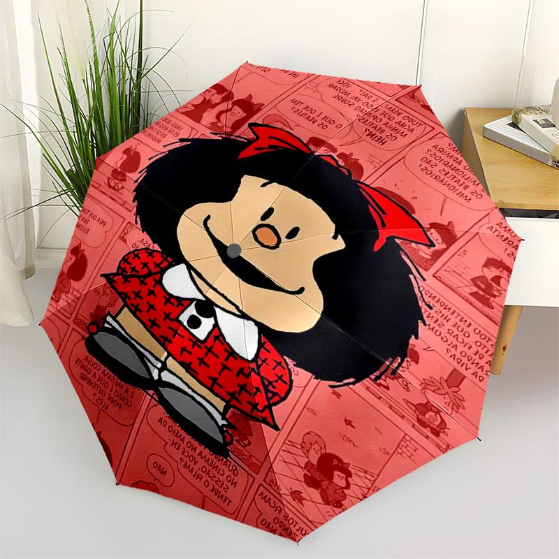 

Mafalda, Comic Themed Automatic Opening and Closing Umbrella, Compact Travel Umbrella, Lightweight and Portable, Suitable for Beach Commutin