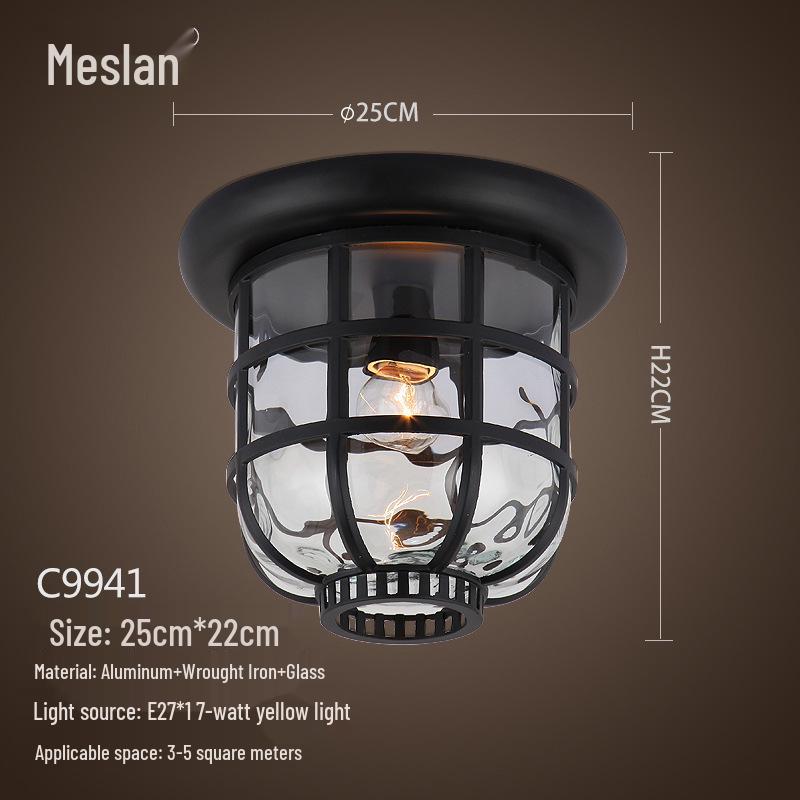 American Retro Industrial Ceiling Light for Bedroom, Dining Room, Balcony, Corridor, Aisle, and Entrance