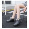 Ladies' Fashionable Outdoor Solid Color Anti Slip Short Tube With Cotton Rain Shoes