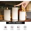 White Flameless Pillar Candles, Battery Operated Wax Candles with Remote, Flat Top Flickering Flameless Candles, LED Candles for Home, Wedding, Party