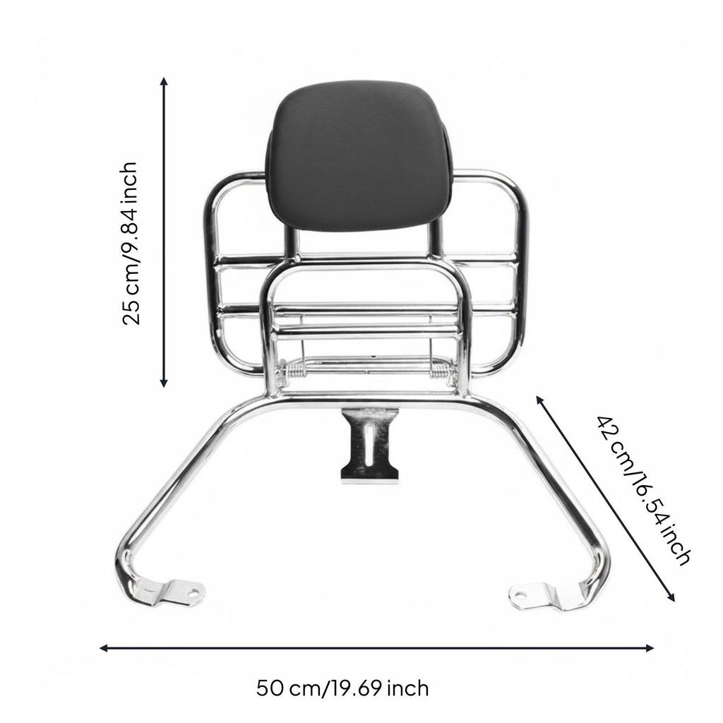 Scooter Rear Carrier Long-Lasting Folding Backrest Rack Heavy Duty for Travel