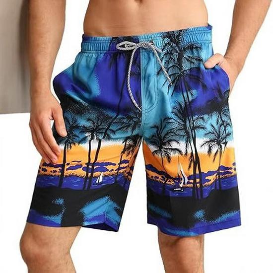 Vattentäta Snabbtorkande Strandshorts - Ledig Lös Passform, Sommarshorts med Vida Ben.