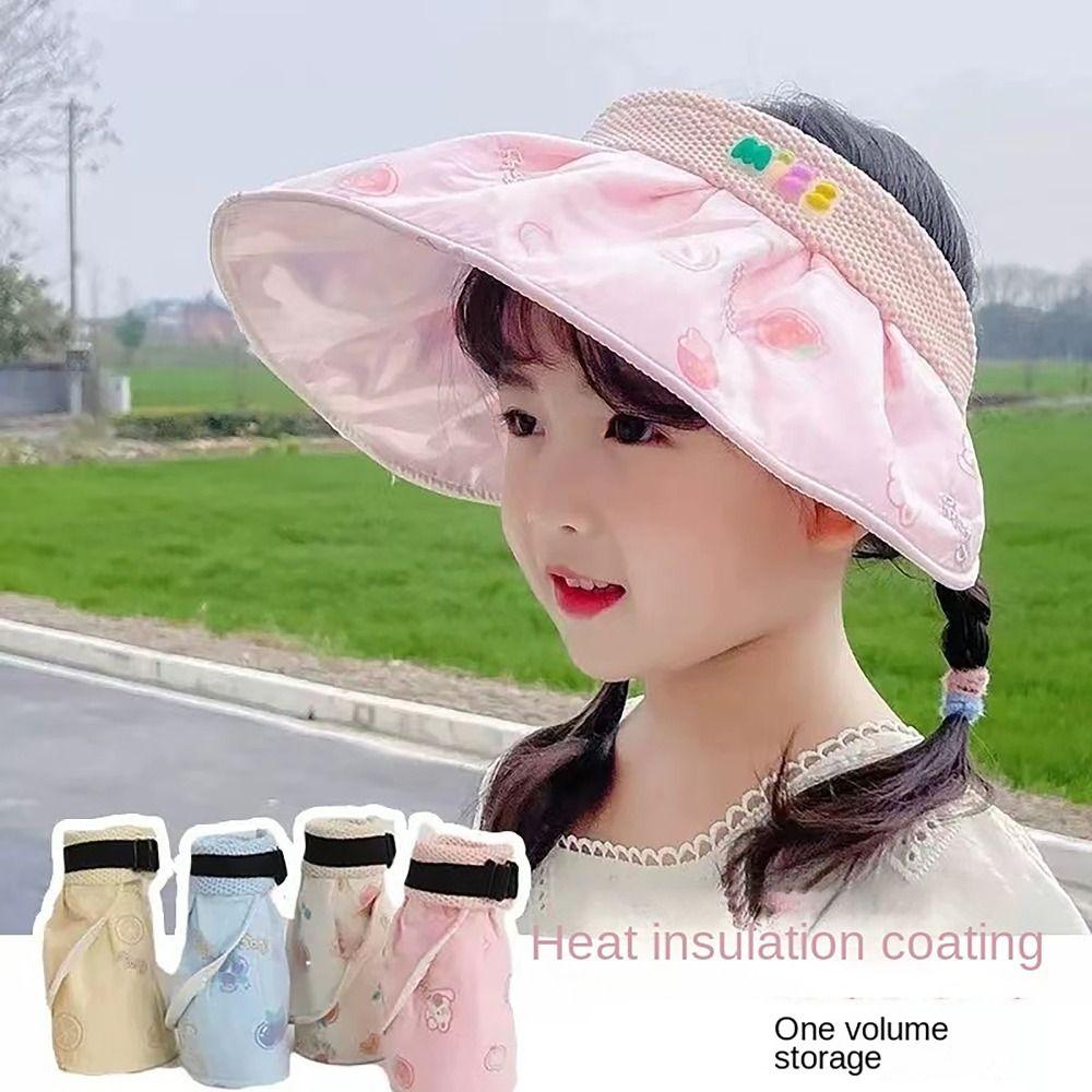 

UV Protection Panama Cap Open-top Visor Portable Kids Sun Hat Boys Girls