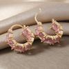 Exquisite Square Pink Earrings with Feminine Style, Fashionable and Personalized Design, Versatile Earrings