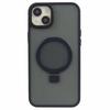 For iPhone 15 Plus Skin-touch Phone Case Kickstand Design TPU+PC+Magnet+Metal Shell Compatible with MagSafe