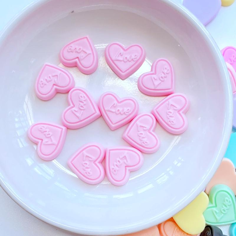 20 Stück Neue Niedliche Mini Herz Harz Flatback Cabochon Scrapbook Kawaii Verzierungen Zubehör