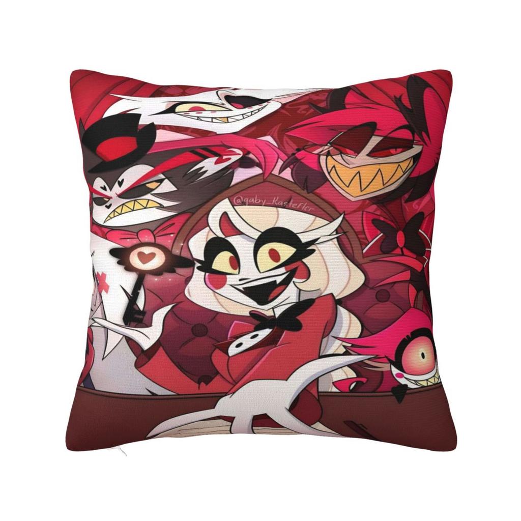 Cartoon H-Hazbin Hotels Pillow Cover Square Pillow Case Cushion Cover Funny Custom Diy Pillowcases For Sofa Bedroom Home Decor