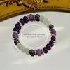 Amethyst and Hematite Handmade Natural Stone Beaded Bracelet for Sleep Resilience Homeopathic Jewelry for Unisex - 1 Pc