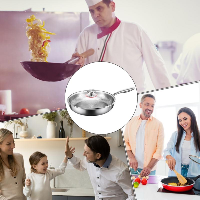 Non Stick Frying Pans Egg Pan with Lid Multi Functional Nonstick Cookware Titanium Hammered Skillet Titanium Hammered Pan Pro