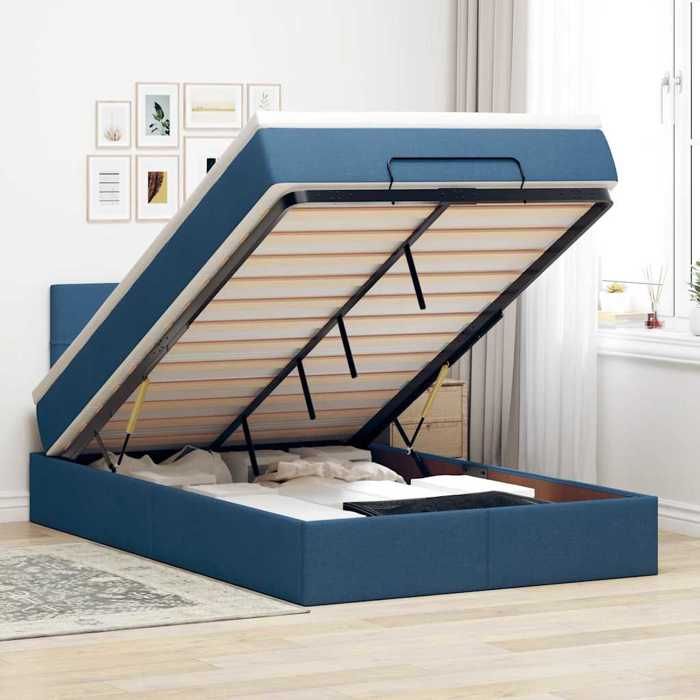Lit ottoman - Maison Exclusive - Rangement hydraulique - LED intégrée bleue - Matelas 120x200 cm