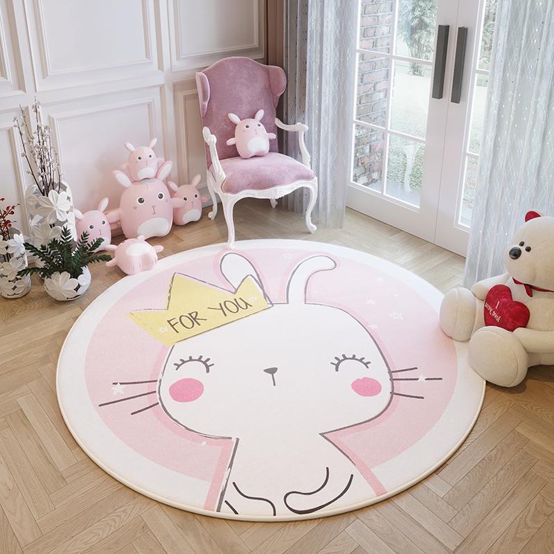 Cartoon Cute Animal Round Carpet Children Room Bedroom Bedside Fluffy Soft Carpets  New Thickened Soft Sofa Anti Slip Rug