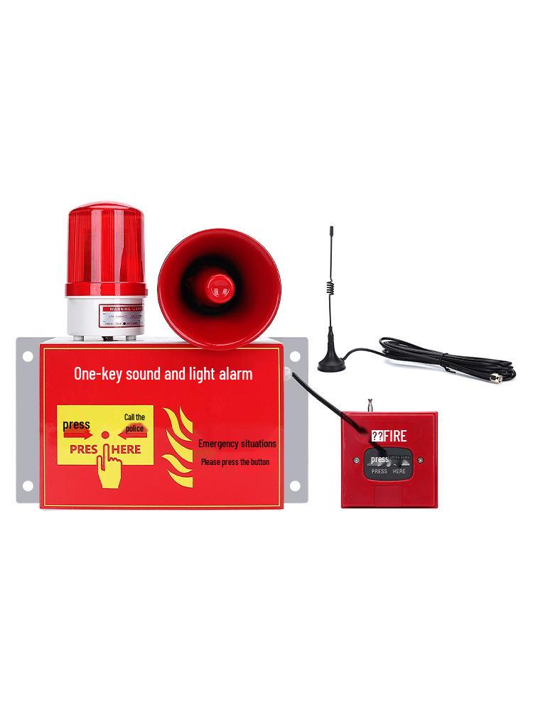Industrial Fire Alarm System: Manual Emergency & Escape Alarm with One-Button Sound and Light for Factory Inspection.