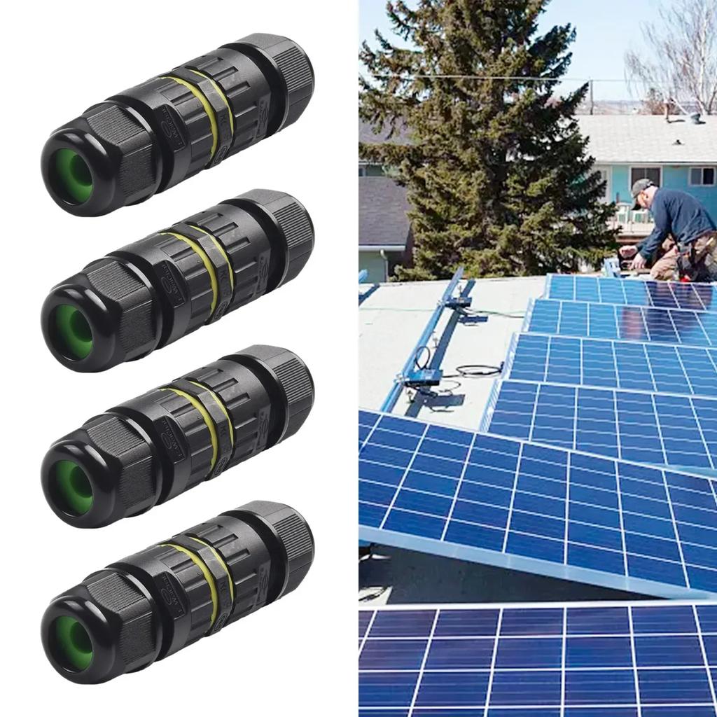 3 Pin Solar Connector Junction Box IP68 Waterproof Electrical Cable Wire Connector Screw Fixed Outdoor LED Lamp Parts