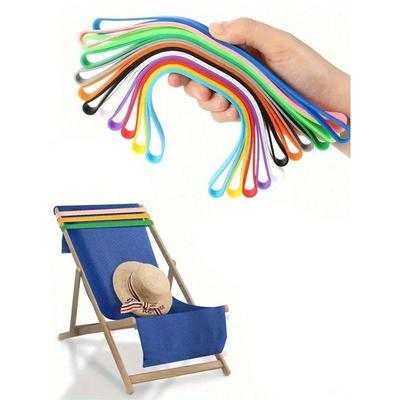 Handtuchclips mit Aufbewahrungsfunktion, geeignet für Strandstühle, ausziehbar, windbeständig, farbenfrohe Strandstuhlclips