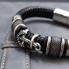 Pulsera Vikinga de Ancla para Hombre con Amuletos, Pulsera de Cuero Trenzado de 16 Hilos, Hebilla Deportiva de Acero Inoxidable, Joyería, Regalo para Amigos