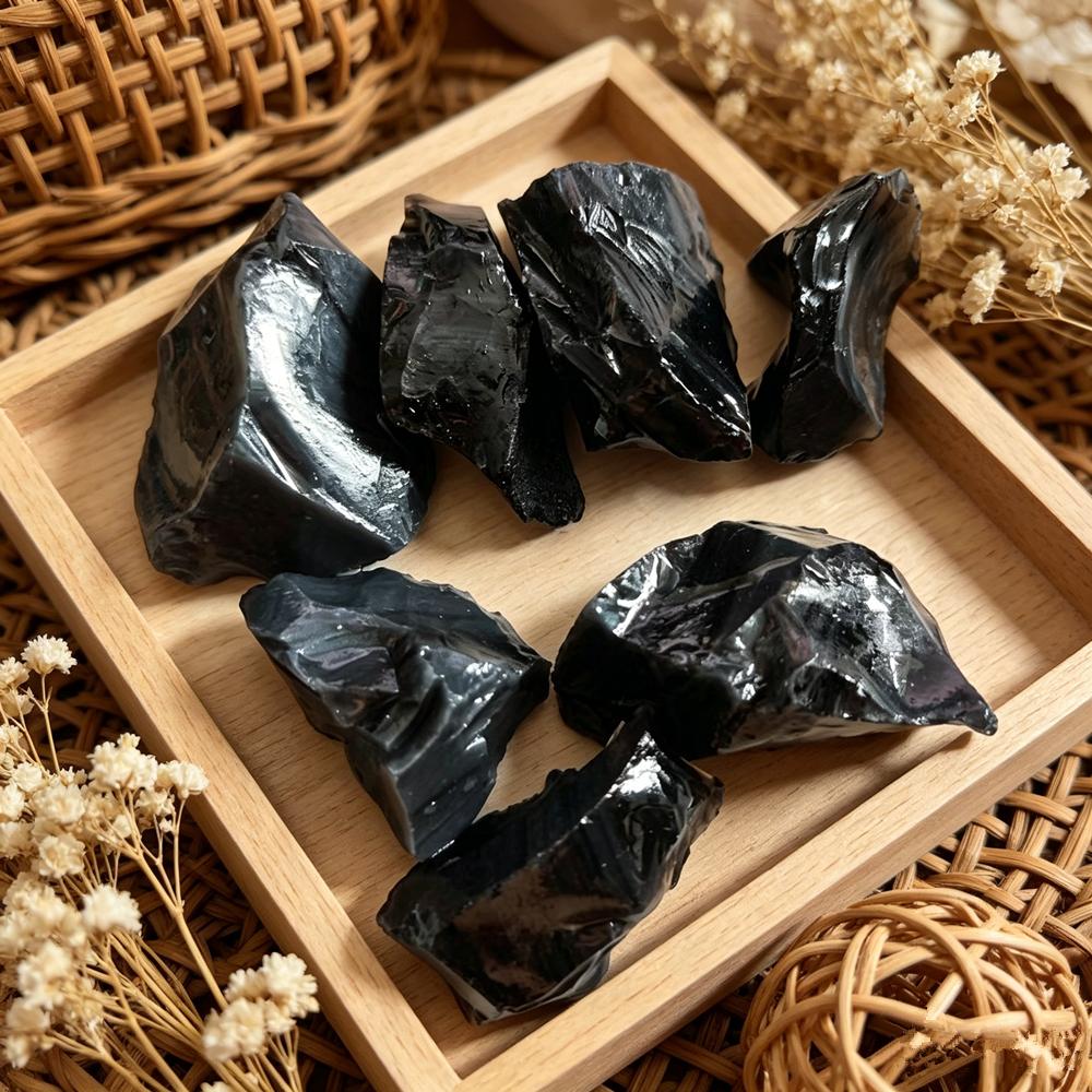 Apache Tears Crystals Natural Black Obsidian Quartz Stones Metaphysical Reiki Healing Energy Healing Stone Home Decoration Stone