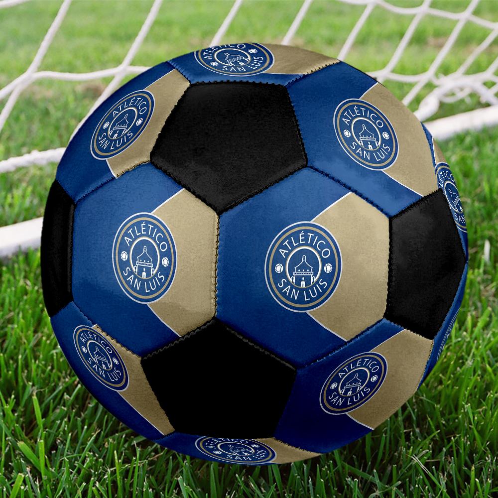 SIZE 5 Atlético San Luis Soccer Ball Colorful All Ages Machine Stitched PVC Competition Ready Durable High-Bounce