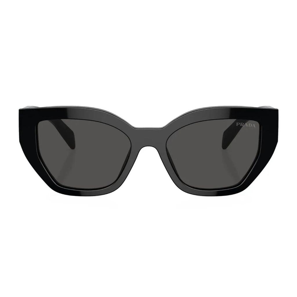 Prada Letter Logo Irregular Shape Sunglasses Women Sunglasses Black PRA09S1AB5S0