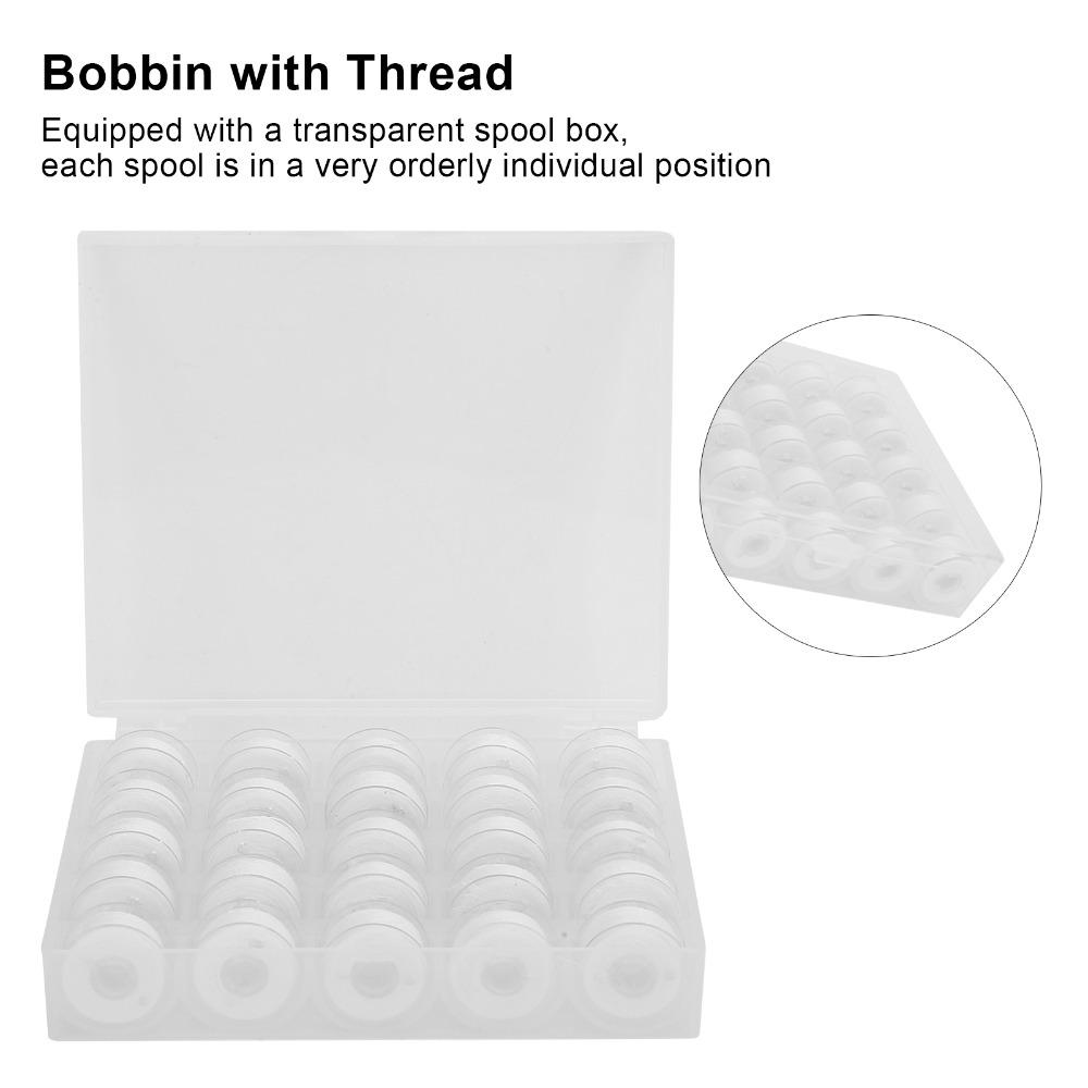25pcs Soft Feel Bobbin Thread Kit Polyester Embroidery Bobbins Sewing Bobbins For Sewing Machines