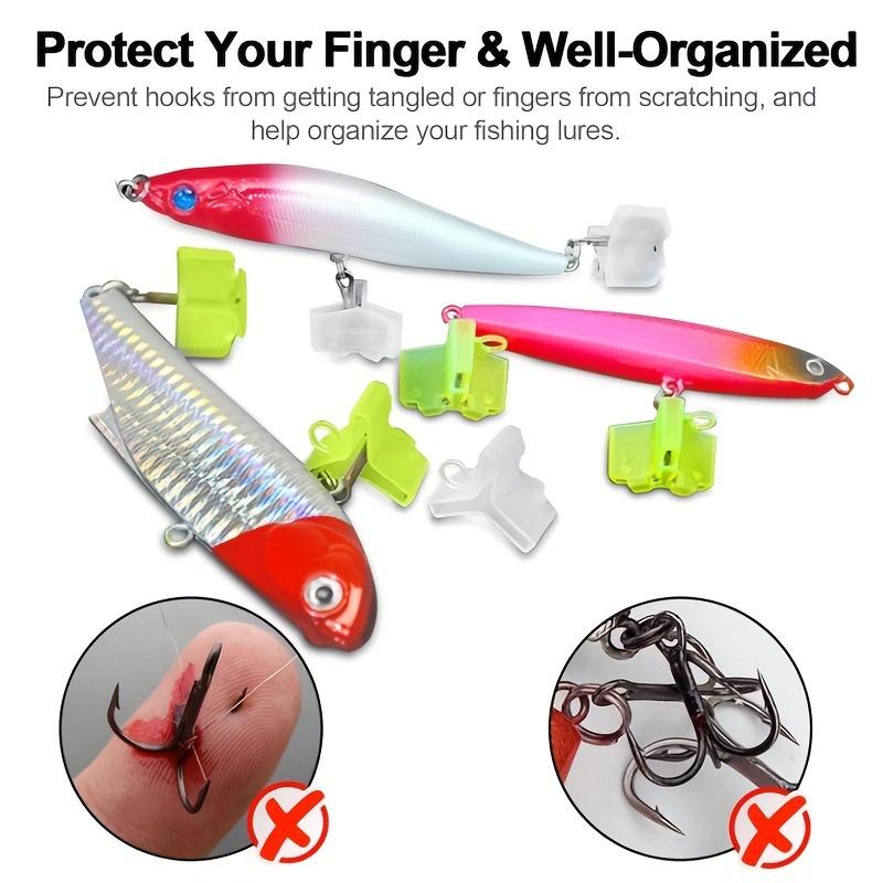50pcs White Green Treble Hook Protector Covers Set with Slots Sleeves for Tangle-Free Safe Fishing Tackle Storage Organizer 1-5# 260319
