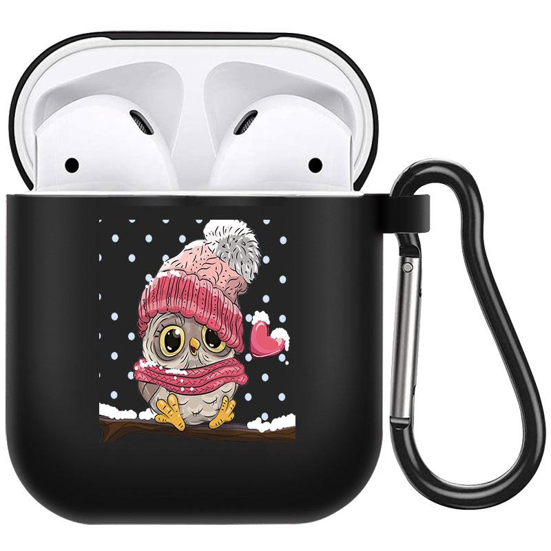 קריקטורה חמוד חיות מחמד כלב חתול בעל חיים ינשוף צמח פרחי אפל עבור אפל AirPods 2 3 כיסויי אוזניות חסינות זעזועים שחורות AirPods Pro Funds Cover