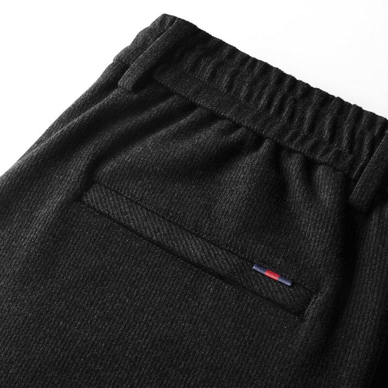 FIRS Men's Fleece-Lined Corduroy Business Casual Straight-Leg Pants