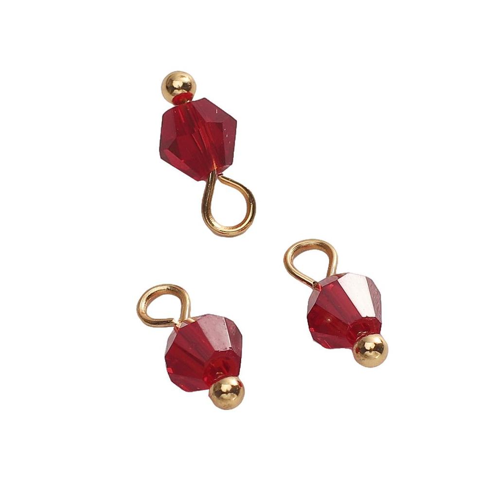 5 stk. Anheng med glassperler til halskjede, armbånd, øredobber, DIY smykkelaging