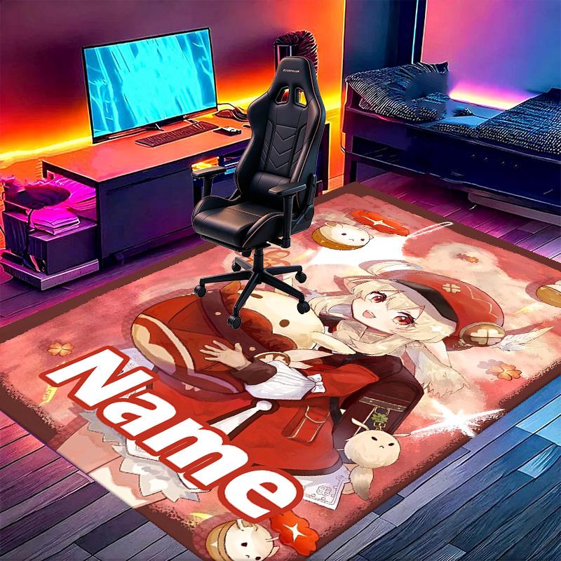 Custom Name Personalized Genshin Impact Print Carpet, Versatile Home Decor Rug, for Playroom, Apartment, Balcony, Entryway, Hallway Gift