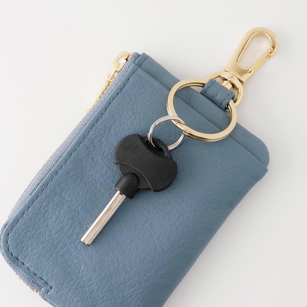 OSL Key Pouch TP Gold Genuine Leather Storage Small Item Case Smart Key Compatible with Carabiner Hook Slip-on A-OSL-2901 Card/Key