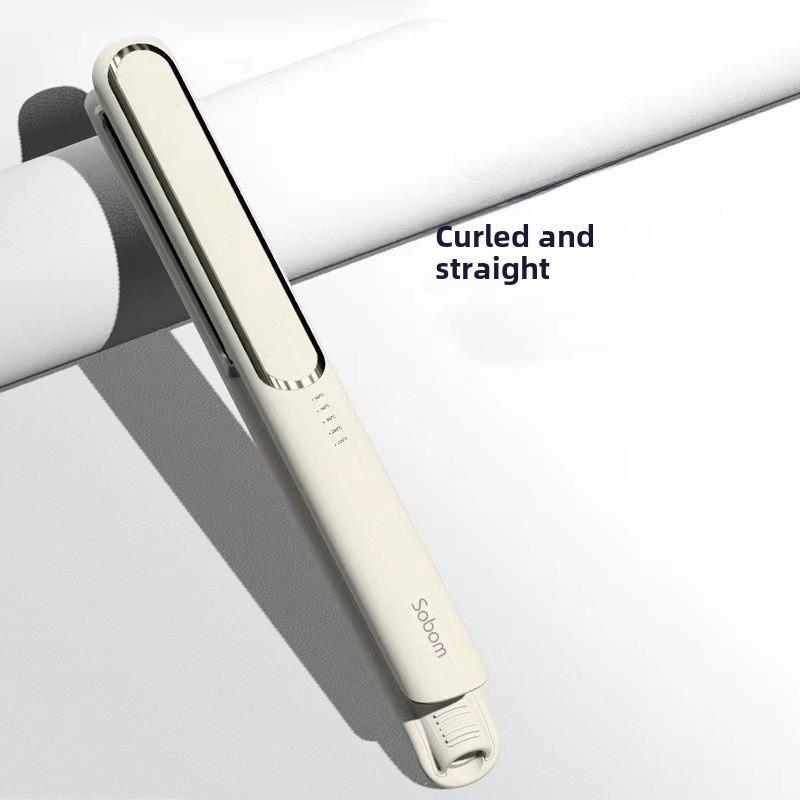 2-in-1 Mini Hair Straightener & Curling Iron - Portable Dual-Purpose Electric Heating Splint