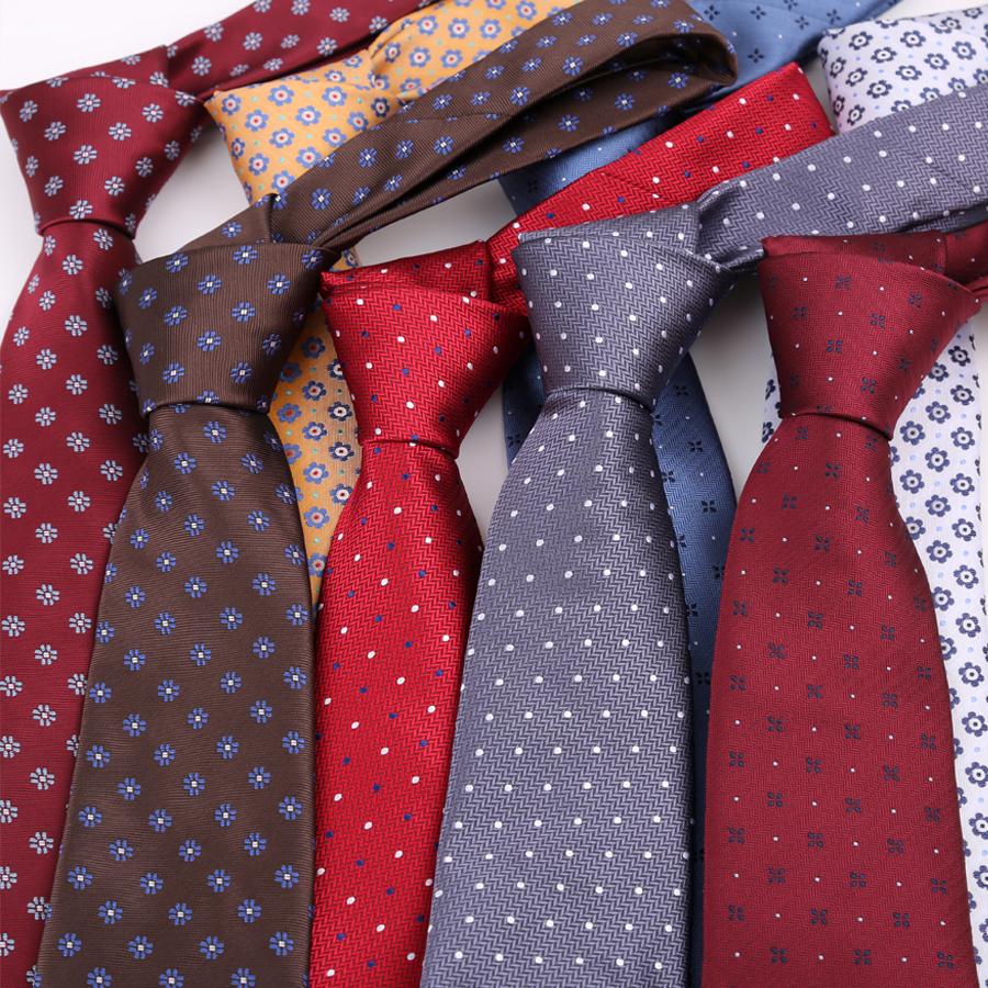 New Men's Classic Floral Dot Tie Luxury 8cm Jacquard Neck Tie Necktie For Men Business Wedding Party Daily Wear Accessory