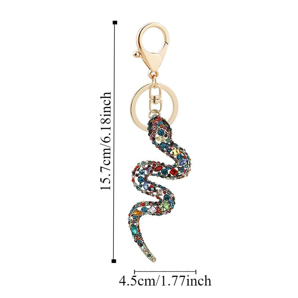 Mixed Color Rhinestone Snake Keychain Fortune Women's Bag Pendant  Year of Chinese