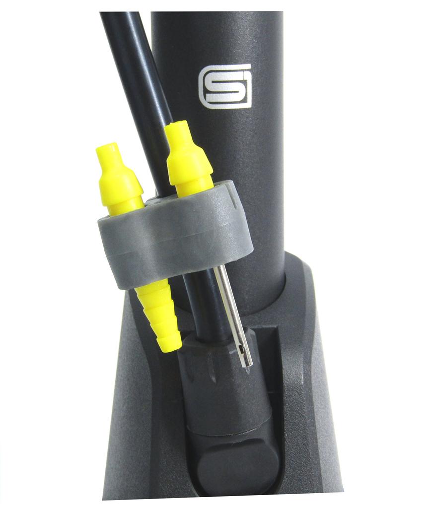 BRIDGESTONE Smart Pump A402223BL Bicycle Ball Inflatable Pump with British Tonbo PM-501 (Black, Pump, & Adapter, Style, Nozzle) [SG Standard]