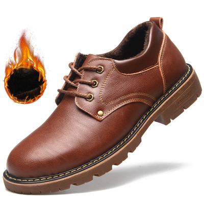 Echtes Leder Männer Casual Schuhe Winter Plus Samt Mann Schuhe Braun Männliche Stiefel Für Männer Designer Schuhe Formale Oxford
